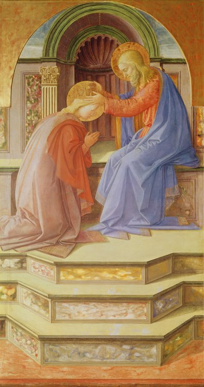 Triptychon, das die Krönung der Jungfrau darstellt, Mittelteil: die Krönung der Jungfrau, 1441 von Fra Filippo Lippi